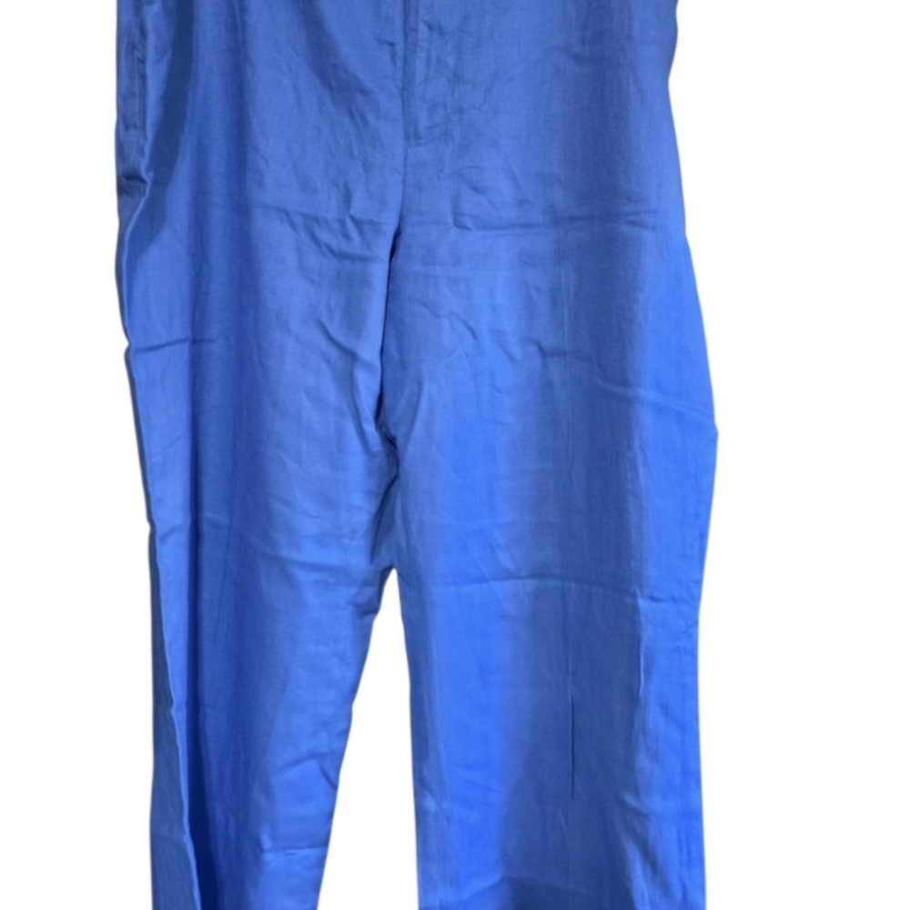 Ralph Lauren Women's Vibrant Blue Linen Lined Pants